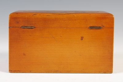 Lot 190 - A Mauchline ware rectangular box decorated...