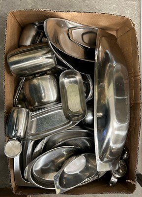 Lot 466 - Box - assorted EP ware, stainless steel...