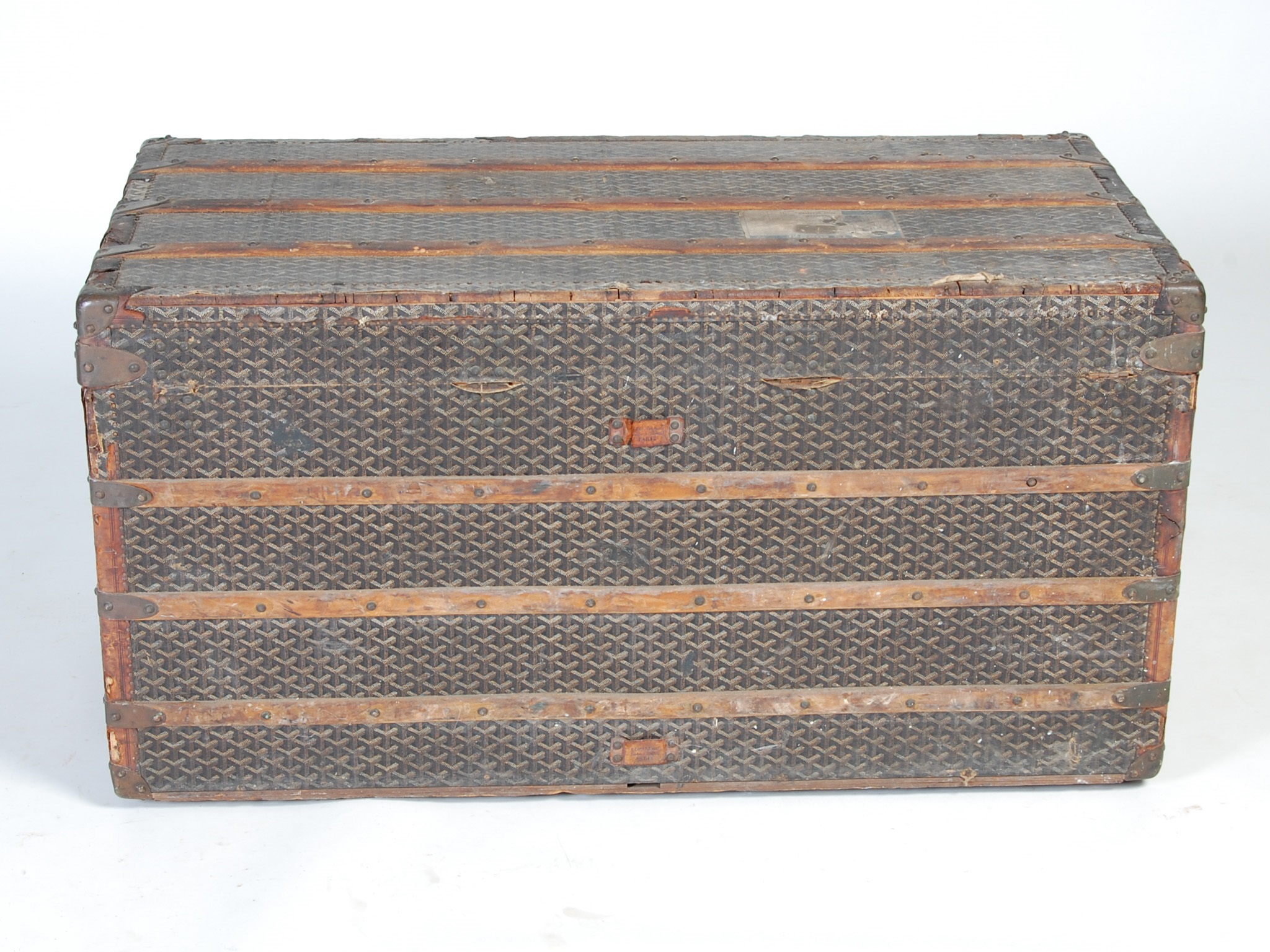 Sold at Auction: Louis Vuitton Damier steamer trunk circa 1890