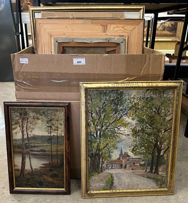 Lot 490 - Box - assorted decorative pictures and prints.