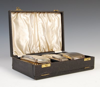 Lot 121A - A cased Birmingham silver three piece...