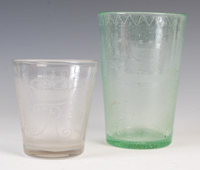 Lot 191 - An antique Continental clear glass tumbler,...