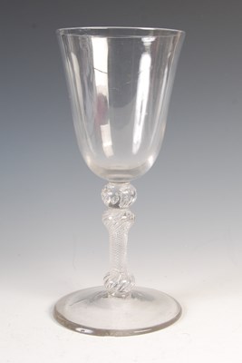 Lot 239 - An oversized antique airtwist wine goblet, the...