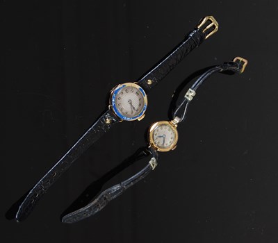 Lot 226 - Two ladies 9ct gold cased wristwatches.