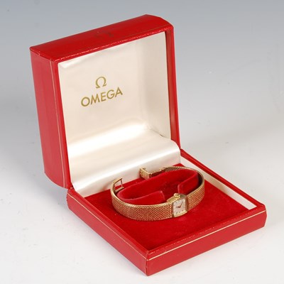 Lot 214 - A vintage ladies 9ct gold Omega bracelet...