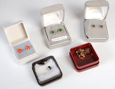 Lot 247 - Seven boxed pairs of assorted earrings;...