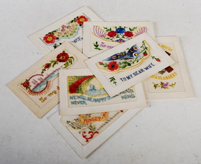 Lot 248 - Great War Interest - seven assorted woven...