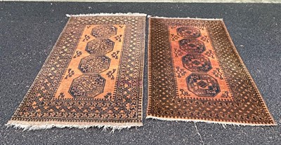 Lot 778 - A near pair of Persian rugs, the orange...