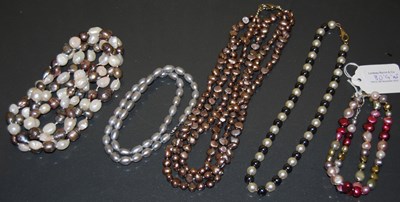 Lot 80G - Five assorted pearl necklaces.