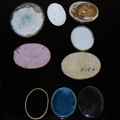 Lot 40 - Three assorted oval enamel plaques, one...
