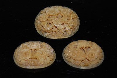 Lot 79A - Three assorted floral carved Brownbill ovals.