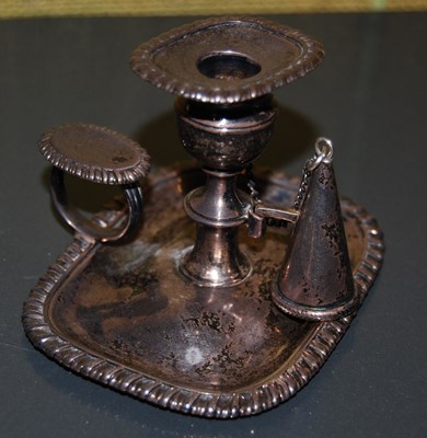 Lot 92G - A George IV silver chamber candlestick, London...