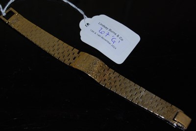 Lot 207G - A 9ct gold watch strap with yellow metal...