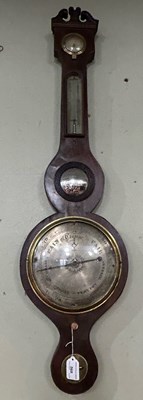 Lot 568 - A 19th century mahogany wall barometer, Della...