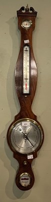 Lot 571 - A modern mahogany barometer, with silvered...