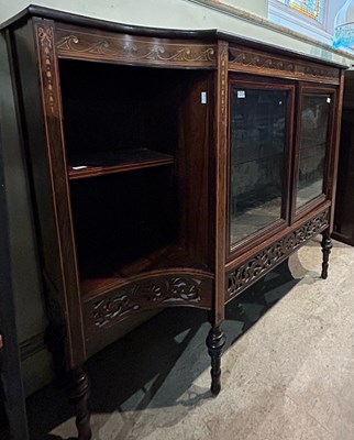 Lot 572 - A Victorian rosewood and marquetry inlaid...