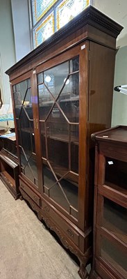 Lot 575 - An early 20th century mahogany display cabinet...