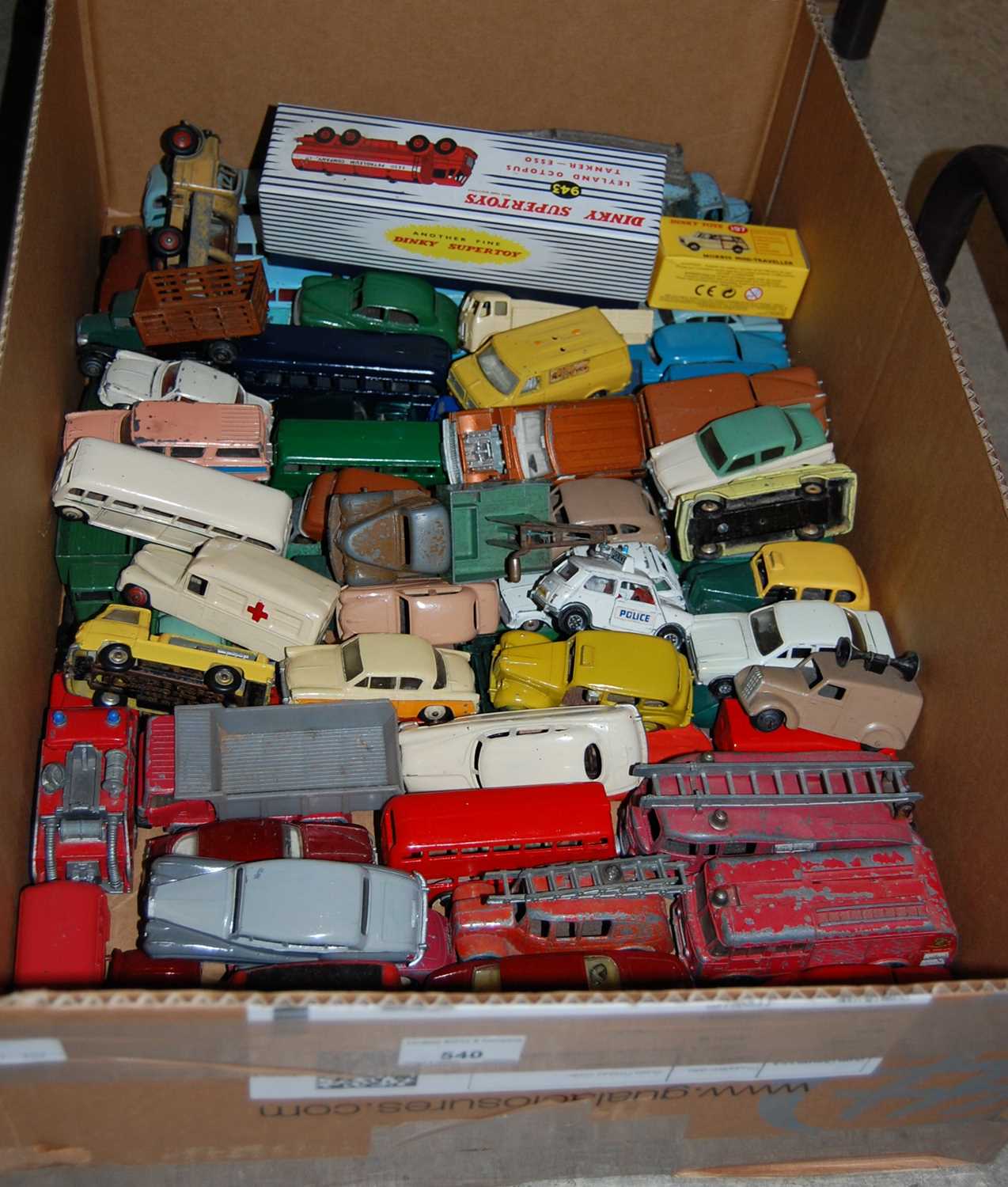 Lot 540 - Box - vintage Dinky toy cars, lorries, vans etc