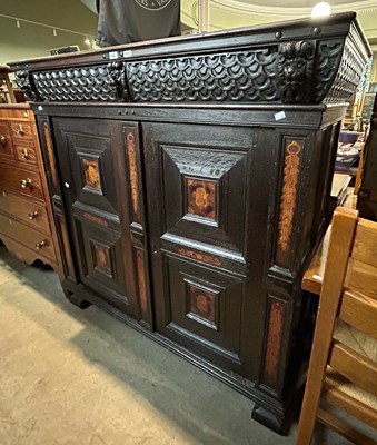 Lot 596 - A 19th century Continental stained oak and...