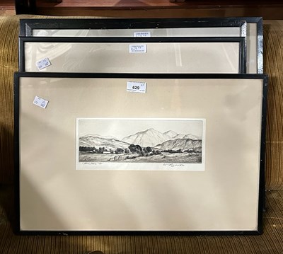 Lot 629 - A group of five etchings to include Ben More...