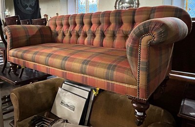 Lot 631A - A Victorian mahogany sofa, upholstered in...