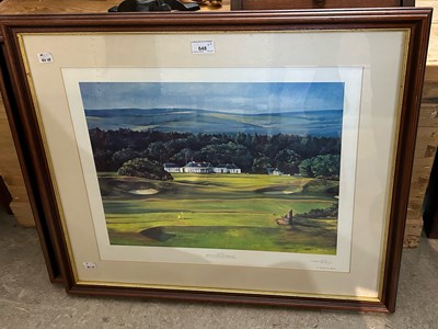 Lot 648 - Two Gleneagles golfing prints to include '18th...