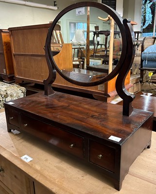 Lot 671 - A mahogany dressing table mirror set with oval...