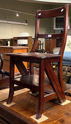 Lot 672 - A mahogany metamorphic side chair, 85cm high.