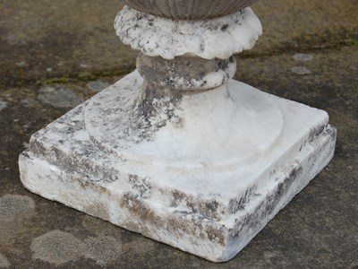 Lot 104 - A pair of antique white marble Neoclassical...