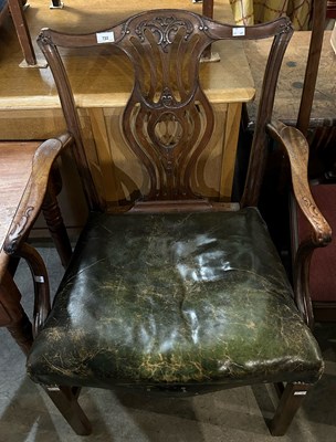 Lot 722 - A George III mahogany carver armchair, the...