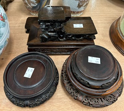 Lot 446 - Six assorted Chinese hardwood stands.