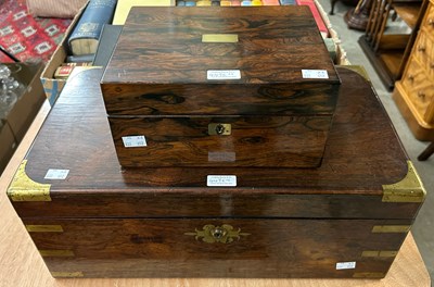 Lot 449E - A 19th century rosewood and brass-bound...