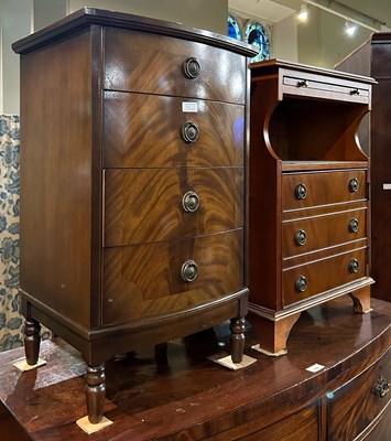 Lot 729 - A reproduction yew wood bedside table, with...