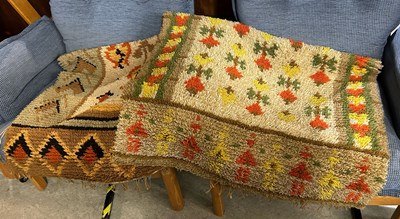 Lot 735 - Two 1970's shagpile fringed rugs,...