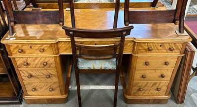 Lot 741 - A Victorian blondewood pedestal dressing...