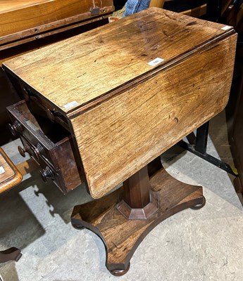 Lot 749 - A 19th century rosewood drop-leaf occasional...