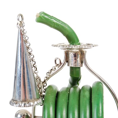 Lot 535 - An unusual George III Irish silver wax jack,...