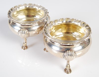 Lot 500 - A pair of Victorian Scottish silver salt...