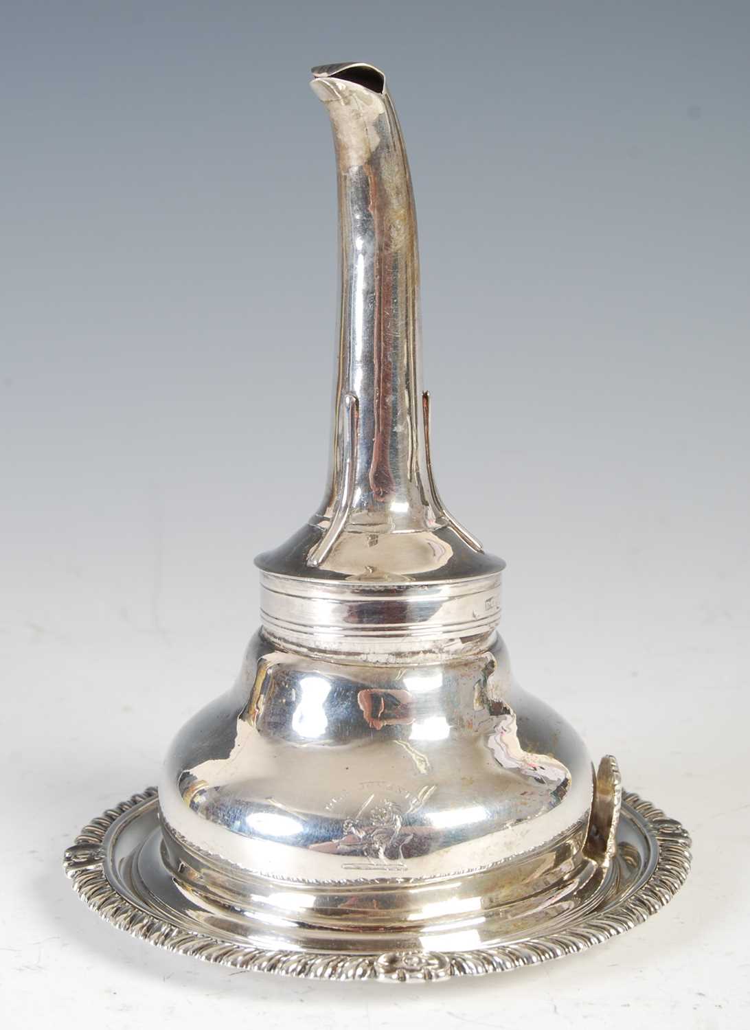 Lot 558 - A George III Scottish silver wine funnel and...
