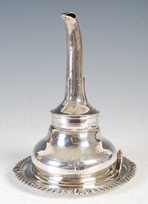 Lot 558 - A George III Scottish silver wine funnel and...