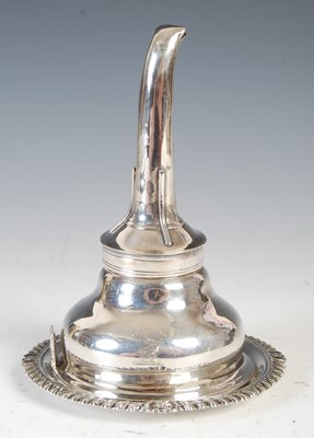 Lot 558 - A George III Scottish silver wine funnel and...