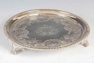 Lot 518 - A George III Scottish silver circular salver,...