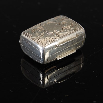 Lot 575 - An early Victorian small silver oblong...