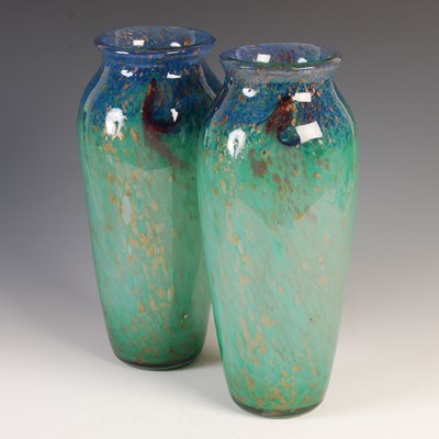 Lot 773 - A near pair of Monart vases, probably shape 'G...
