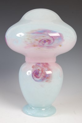 Lot 772 - A Monart table lamp, mottled blue, purple, and...