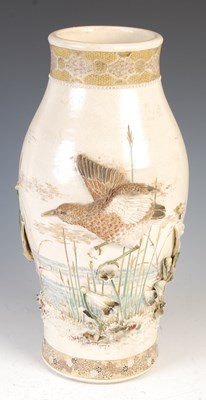 Lot 855 - A Japanese Satsuma pottery vase, late...