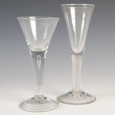Lot 768 - An 18th century air twist wine glass, on...