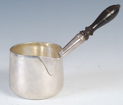 Lot 549 - A George III silver brandy warming pan, London...