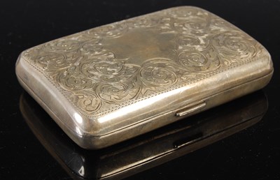 Lot 539 - An Edwardian silver cigar case, Birmingham...