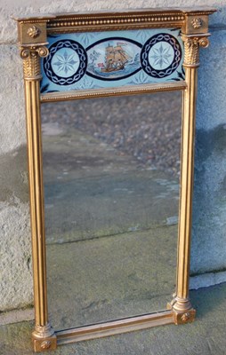 Lot 149 - A 19th century gilt wood wall mirror, the...